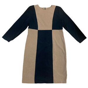 Vintage Bantry Bay faux suede dress 3/4 sleeve colour block